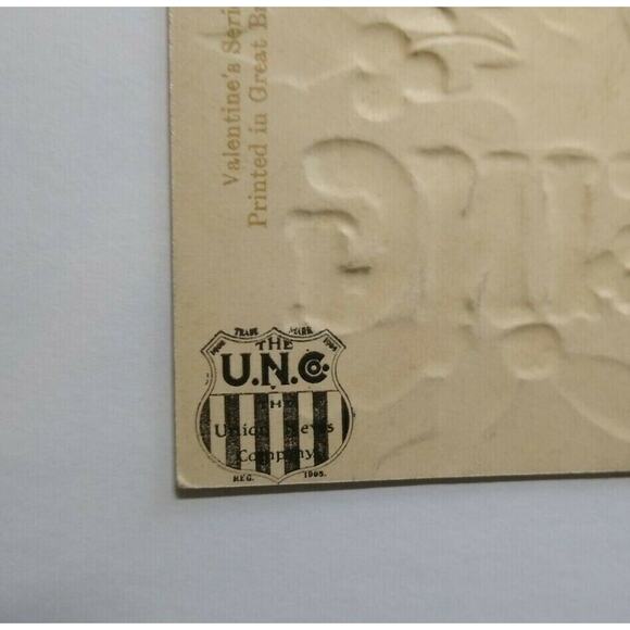 Vintage Christmas Postcard Valentine Series UNC Union Neyes Co Embossed Greeting - Picture 3 of 5